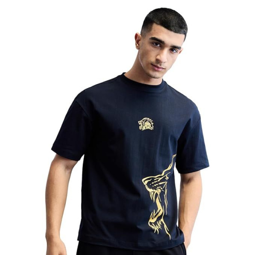 Boldfit X Chennai Super Kings CSK Official Merchandise Oversized T Shirt for Men
