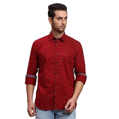Parx Men's Pure Cotton Print Pattern Slim Fit