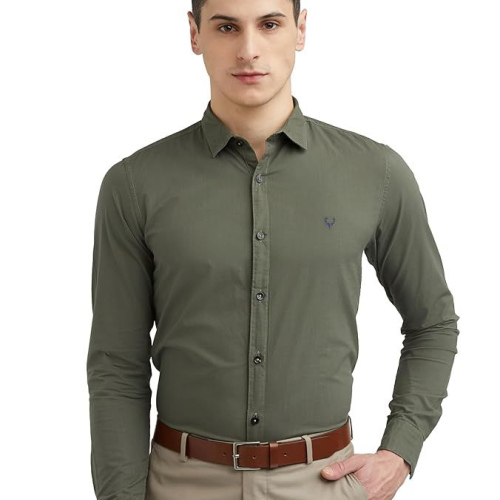 Allen Solly Men's Plain Slim Fit Shirt