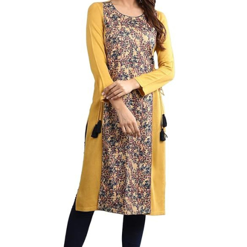 Aurelia Women's Synthetic Regular Fit Casual Kurta