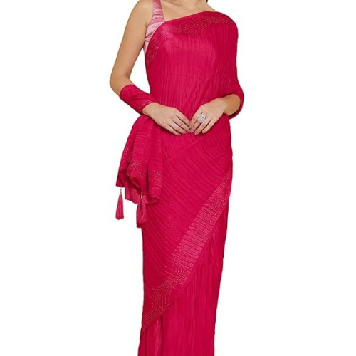 Soch Women Pink Solid Saree