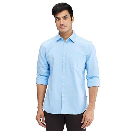 Parx Men's Slim Fit Solid Pattern Pure Cotton