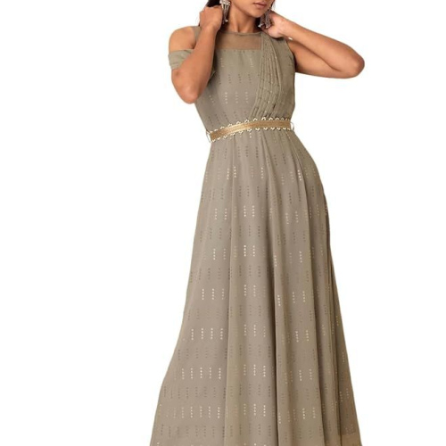 Indya Women's Georgette Regular Fit Casual Kurta