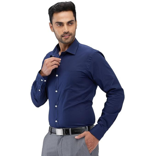 Park Avenue Slim Fit Pure Cotton Structure Pattern Semi Cutaway Collar Formal Shirt