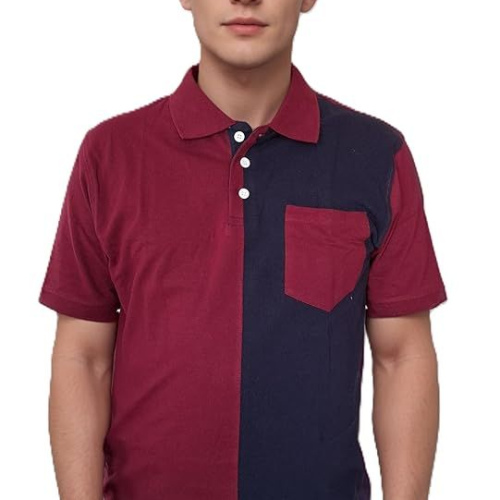 Iris & Mayo Premium Men's 100% Cotton Two-Tone Polo T-Shirt